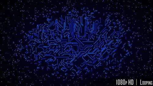 Videohive - Traveling Through a Digital 3D Circuit Board of Connections Concept - 33508949
