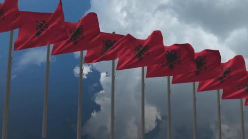 Videohive - Albania Flags Background 2K - 33511706