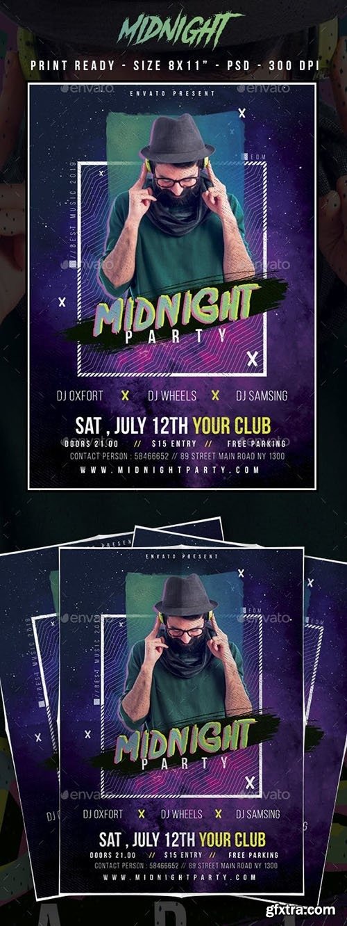 GraphicRiver - MidNight Club Party Flyer 23164022