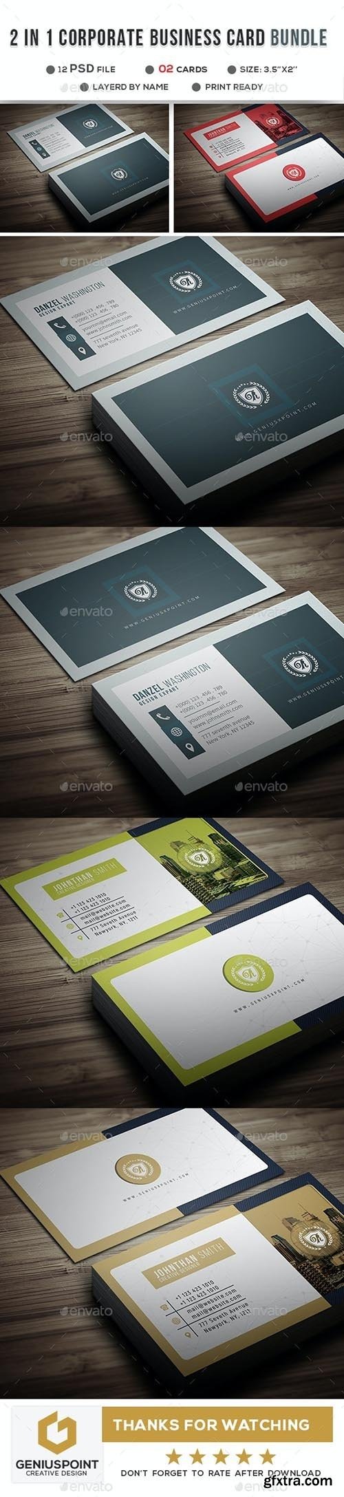 GraphicRiver - 2 in1 Corporate Business Card Bundle 27555726