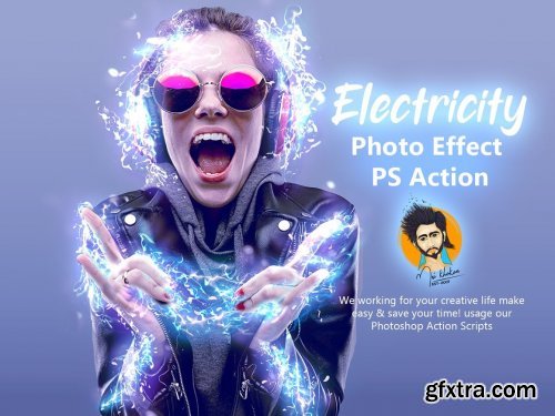 CreativeMarket - Electricity Photo Effect PS Action 5417654