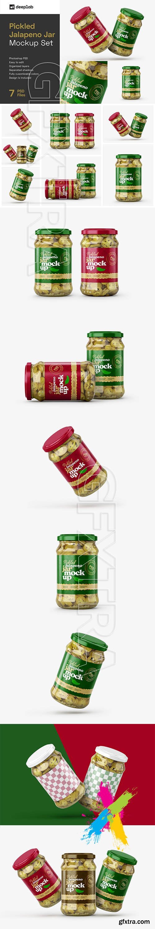 CreativeMarket - Pickled Jalapeno Jar Mockup Set 5940825
