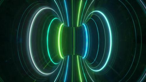 Videohive - Abstract Futuristic Neon Background with Rotating Glowing Lines Speed of Light Ultraviolet Rays - 33547297