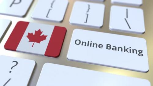 Videohive - Online Banking Text and Flag of Canada on the Keyboard - 33549456
