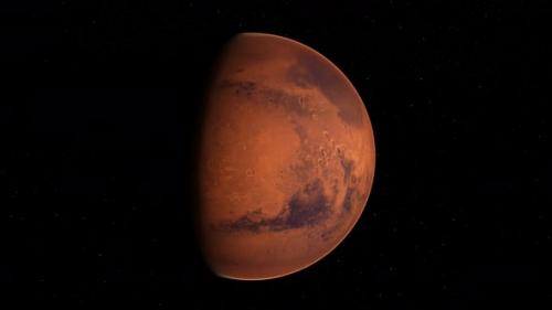 Videohive - Red Planet Mars in the Starry Sky - 33521408