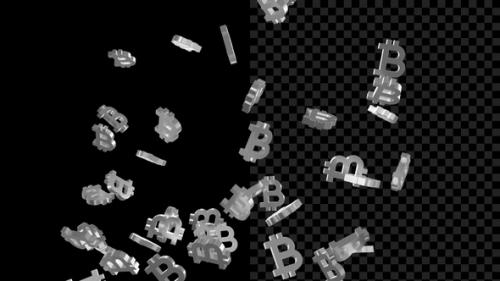 Videohive - Flying Crypto Currency Symbols Bitcoin V5 - 33523193