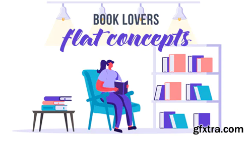 Videohive Book lovers - Flat Concept 33544775