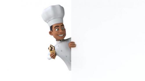 Videohive - Fun 3D cartoon chef with an Ice Cream - 33588021