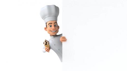 Videohive - Fun 3D cartoon chef with an Ice Cream - 33588022