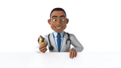 Videohive - Fun 3D cartoon doctor with an Ice Cream - 33588023