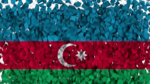 Videohive - Azerbaijan Flag Breaking Rocks Transition - 33592797