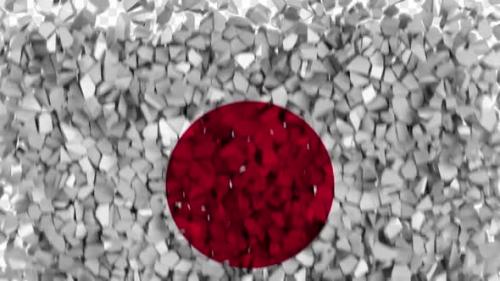 Videohive - Japan Flag Breaking Rocks Transition - 33604564
