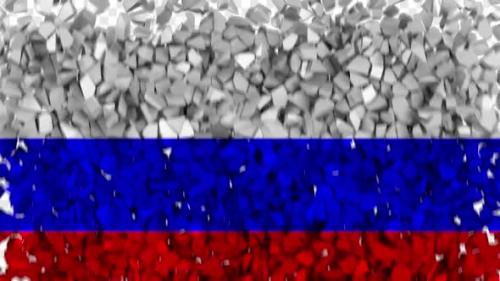 Videohive - Russia Flag Breaking Rocks Transition - 33620106