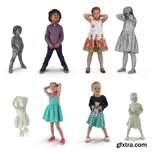 Child Collection x4 VR / AR / low-poly 3d model