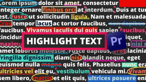 Videohive - Highlight Text | Premiere Pro - 33590565