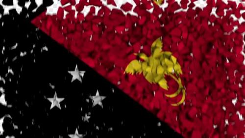 Videohive - Papua New Guinea Flag Breaking Rocks Transition - 33613237