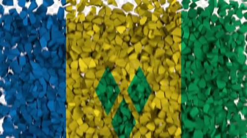 Videohive - Saint Vincent and the Grenadines Flag Breaking Rocks Transition - 33620104