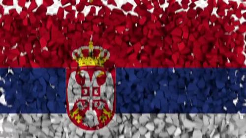 Videohive - Serbia Flag Breaking Rocks Transition - 33620108