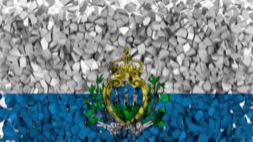 Videohive - San Marino Flag Breaking Rocks Transition - 33620210