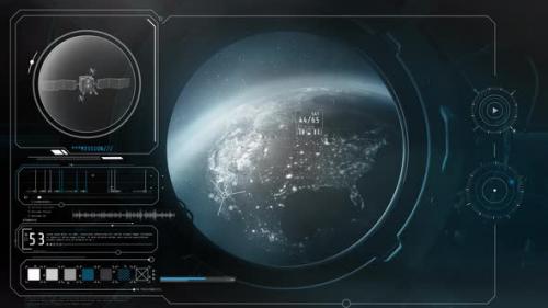 Videohive - Planet Earth From The Porthole Of A Spaceship 4K - 33620442