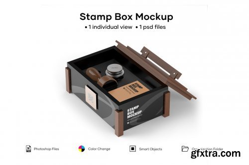 CreativeMarket - Stamp Box Mockup 5224115