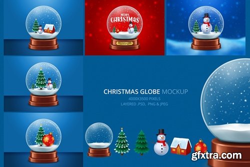Christmas Snow globe Mock up