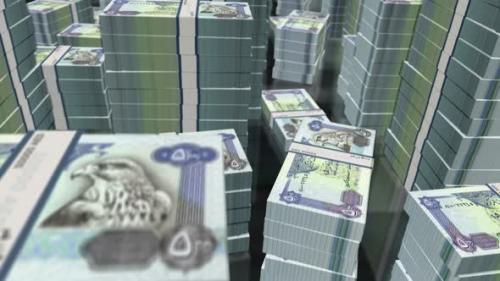 Videohive - 3d flight over the Arab Emirates Dirhams money banknote packs loop - 33615495