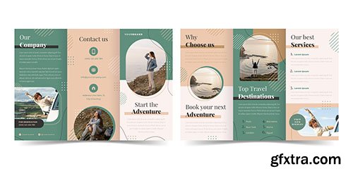 Flat adventure trifold brochure