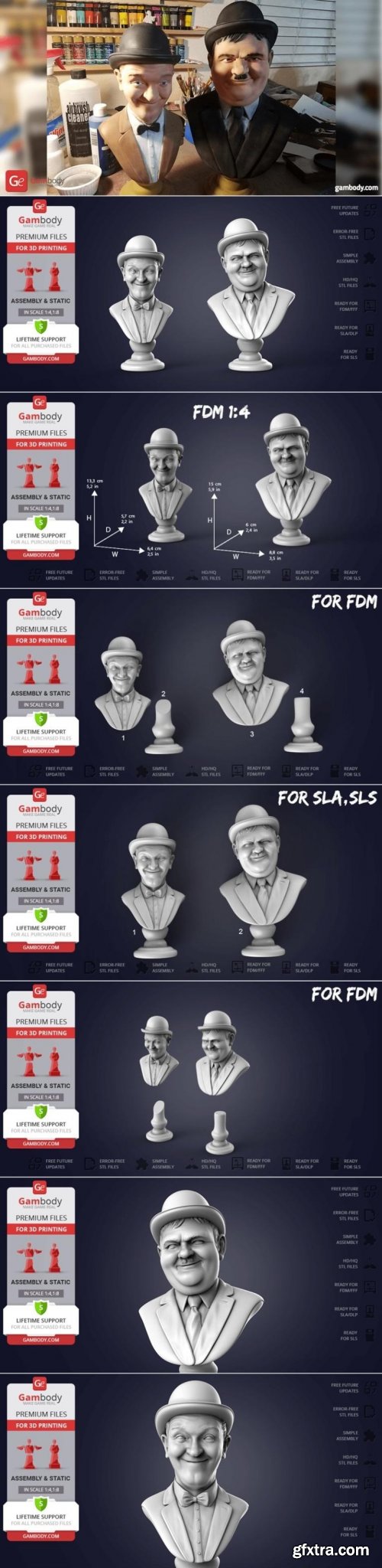 Laurel and Hardy Busts – 3D Print Model