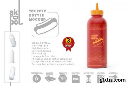 CreativeMarket - Squeeze Bottle Mockup 6102368