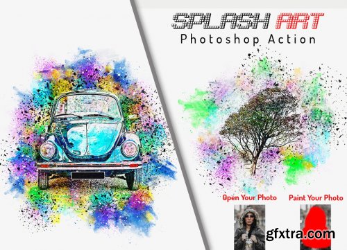 CreativeMarket - Splash Art Photoshop Action 6402800