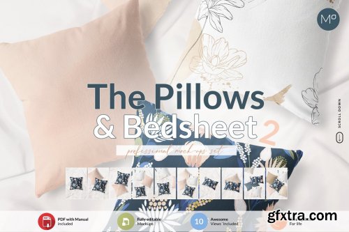 CreativeMarket - The Pillows & Bedsheet 2 Mock-ups 6133197
