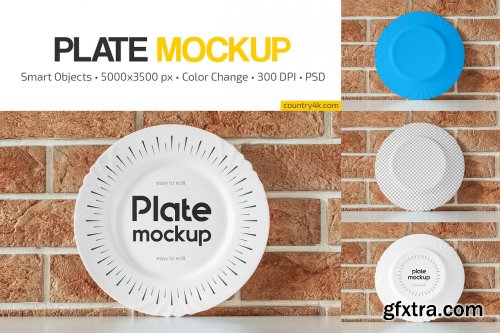CreativeMarket - Plate Mockup Set 6342541