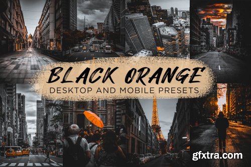 CreativeMarket - 6 Black Orange Lightroom Presets 6277229