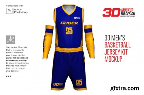 CreativeMarket - 3D Men\'s Basketball Jersey Mockup 5963509