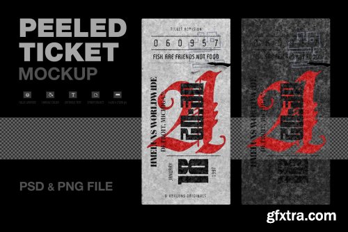 CreativeMarket - Peeled Ticket 5638118