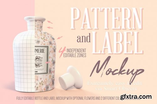 CreativeMarket - Pattern & Label Parfum Bottle Mockup 4517819