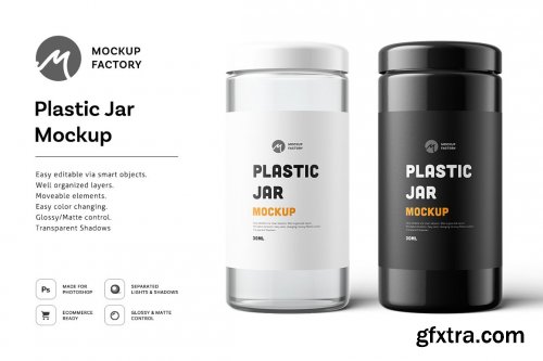 CreativeMarket - Plastic Jar Mockup 4877775