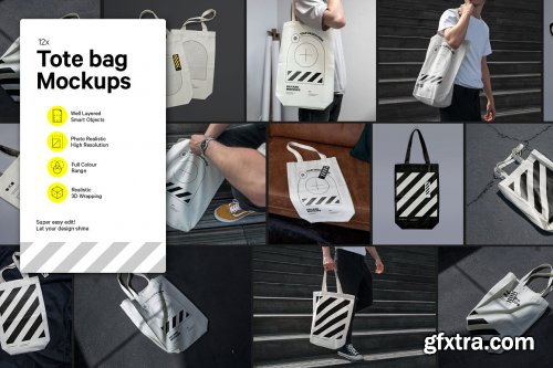 CreativeMarket - 12x Tote Bag Mockup Bundle 6350399