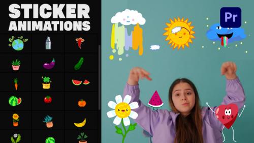 Videohive - Nature Emoji Stickers Animations | Premiere Pro MOGRT - 33610554