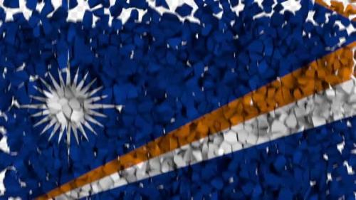 Videohive - Marshall Islands Flag Breaking Rocks Transition - 33607827