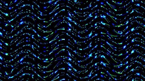 Videohive - shining bright lines set blue wave motion, colorful, on black background - 33623117