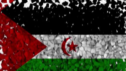 Videohive - Western Sahara Flag Breaking Rocks Transition - 33638616