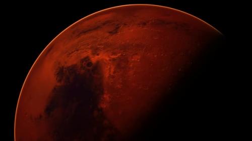 Videohive - Red Planet Mars in the Starry Sky - 33666620