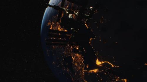 Videohive - International Space Station in Outer Space Over the Planet Earth Orbit - 33666650