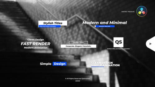 Videohive - Stylish and Minimal Titles Pack For DaVinci Resolve - 33660014
