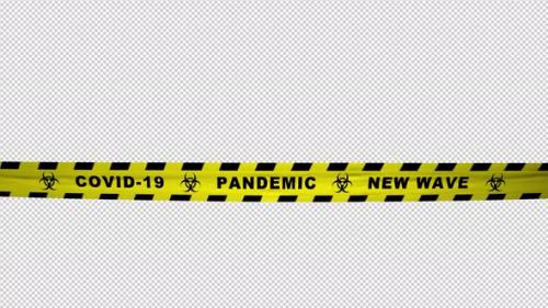 Videohive - Warning Tape - Virus Pandemic - New Wave - 4K Loop - 33690447