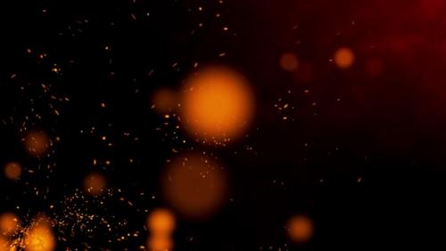 Videohive - Flying Fire Embers Sparks Flame Particles Background Seamlessly Loop V2 - 33712450