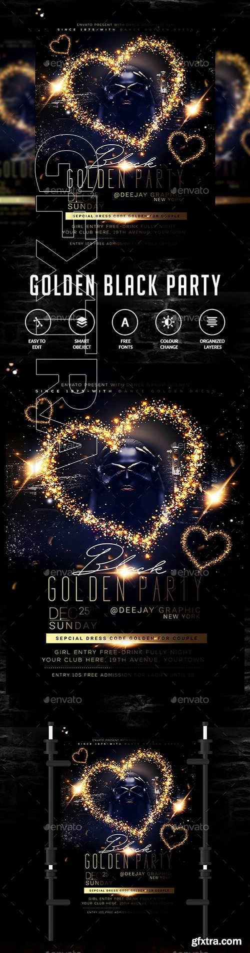GraphicRiver - Golden Black Party Flyer 22876162