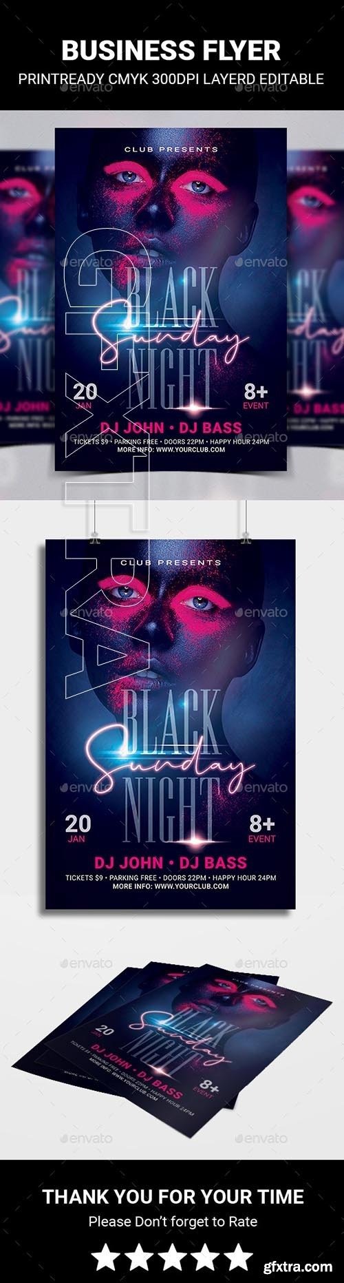 GraphicRiver - Black Night Sunday Flyer 22873061